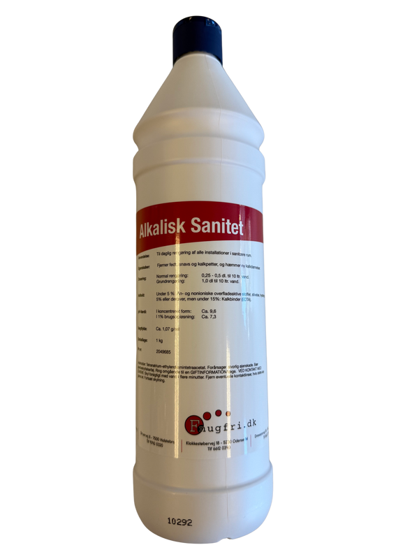 Alkalisk sanitet rengøringsmiddel