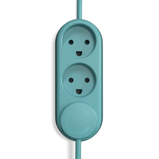 ColorCable Model 3 stikdåse Cheerful Turquoise