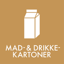 Piktogram Avfallssortering – Mat- och dryckeskartonger (brun) 10,5x10,5 cm