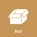 Piktogram Avfallssortering – Papp (brun) 10,5x10,5 cm