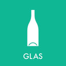 Piktogram Avfallssortering – Glas (grön) 10,5x10,5 cm
