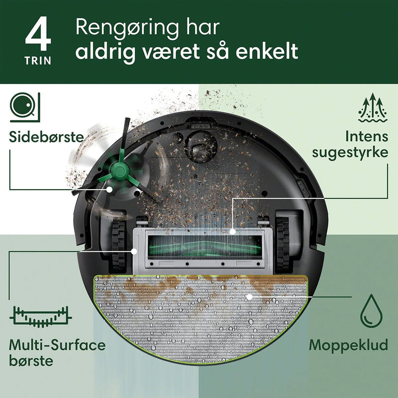 iRobot Roomba Combo+ 105 robotstøvsuger hvid eller sort