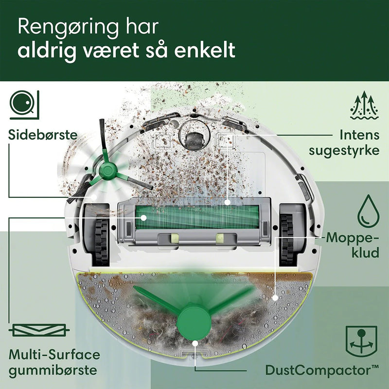 iRobot Roomba Combo Compact 205 robotstøvsuger hvid eller sort