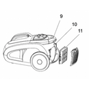 Udblæsningsfilter i skum til Nilfisk Meteor poseløs støvsuger